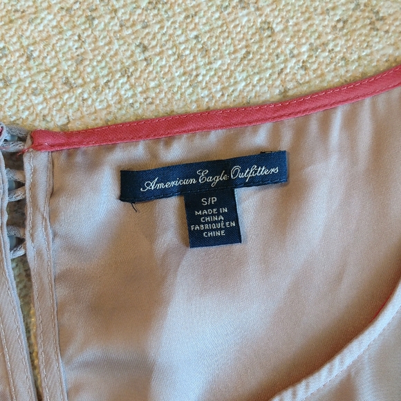 American Eagle pleated keyhole colorblock dress S - Picture 8 of 9